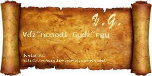 Váncsodi György névjegykártya
